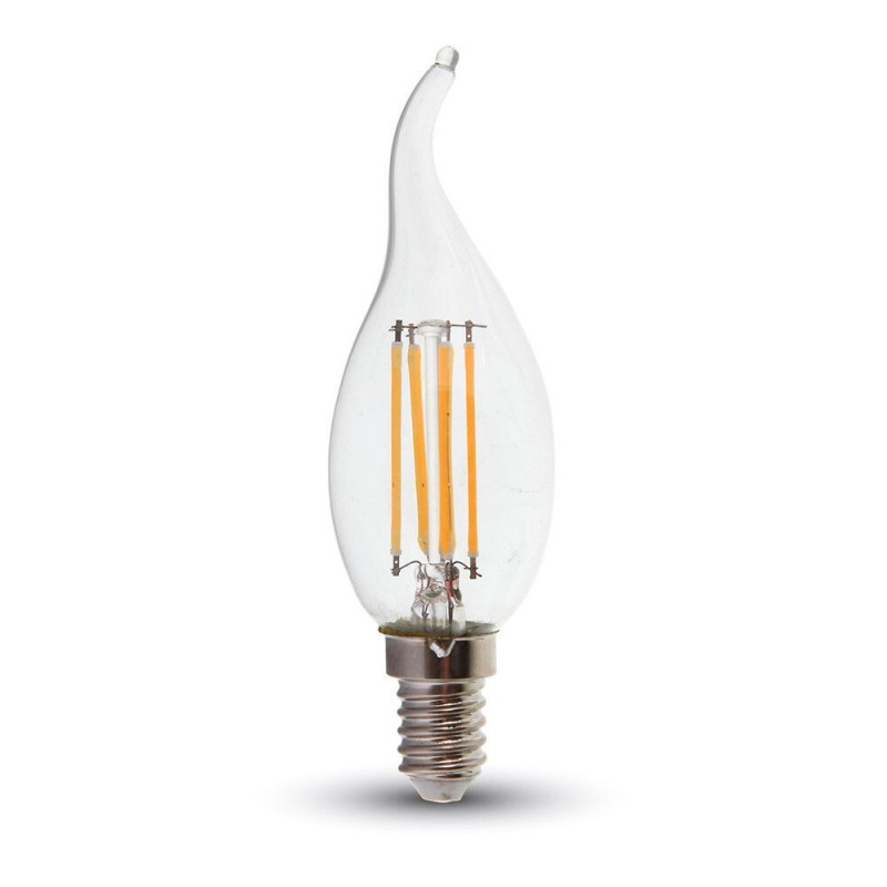LED Bulb - 4W Filament Patent E14 Candle Flame Warm White - 4302