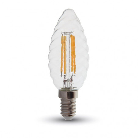 LED Bulb - 4W Filament Patent E14 Twist Candle Warm White - 4307