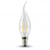 LED Bulb - 2W Filament Patent E14 Candle Flame Natural White - 4320