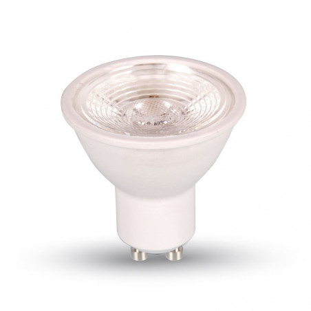 LED Spotlight - 7W GU10 White Plastic With Lens Warm White Dimmable - 1666