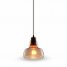 TRANSPARENT GLASS PENDANT LIGHT WITH 2M BLACK WIRE AND CANOPY - 3819