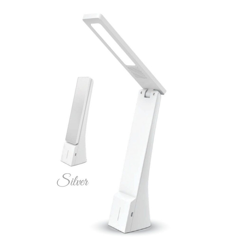 4W LED TABLE LAMP WHITE + SILVER RECHARGEABLE - 7098