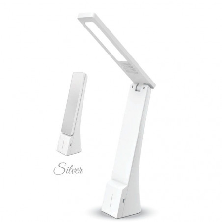 4W LED TABLE LAMP WHITE + SILVER RECHARGEABLE - 7098