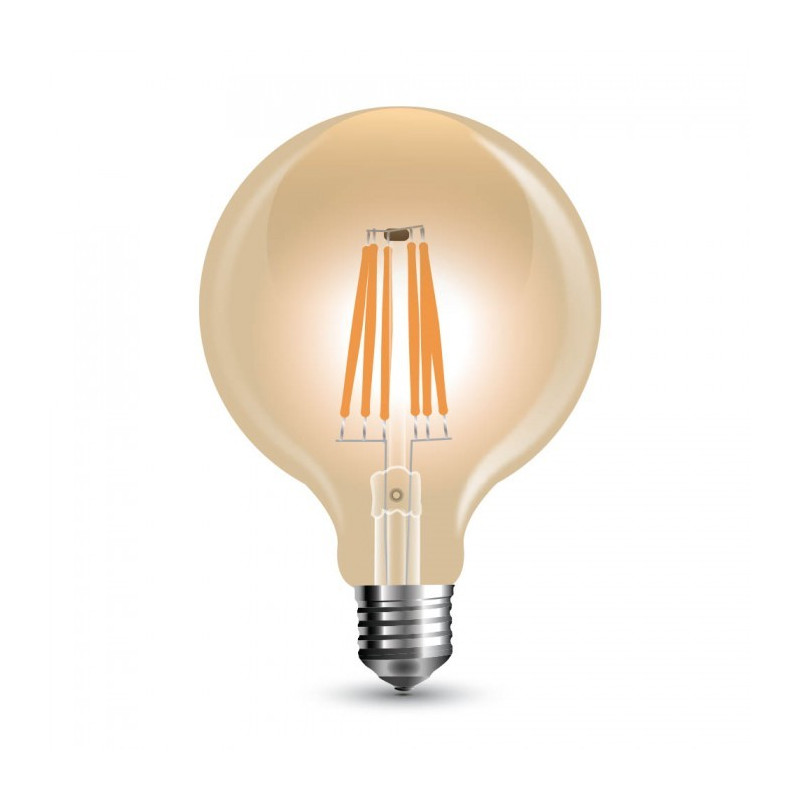 BULB 8W E27 G125 FILAMENT DIMMABLE AMBER 2200K - 7155