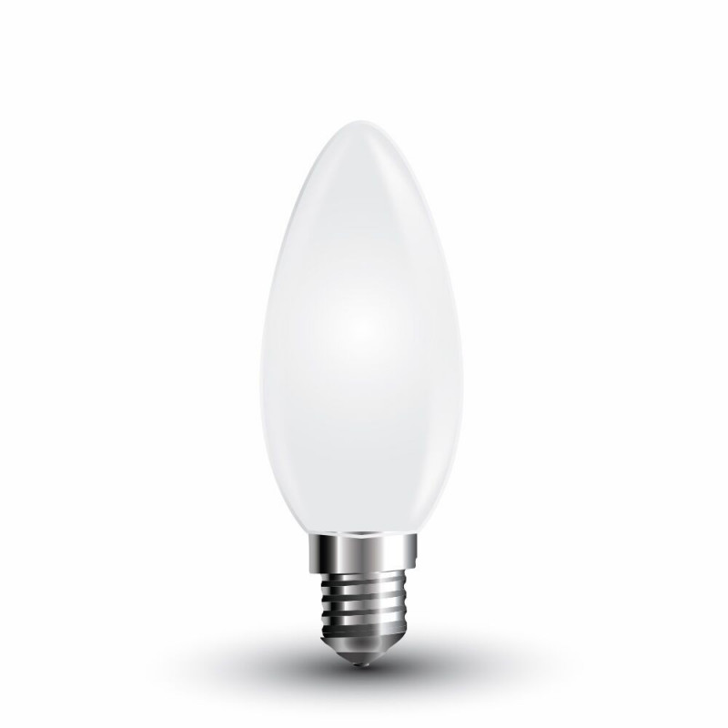 LED Bulb - 4W Filament E14 White Cover Candle White - 7103