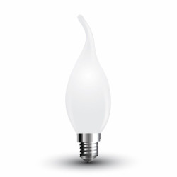 LED Bulb - 4W Filament E14 White Cover Candle Tail Warm White - 7104