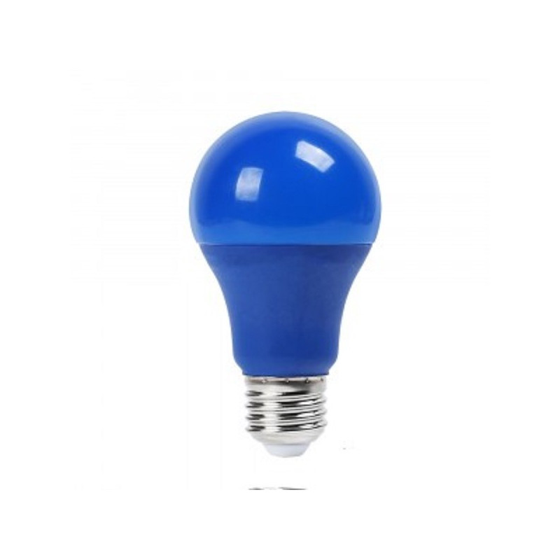 9W Е27 A60 LED BULB PLASTIC BLUE COLOR - 7344