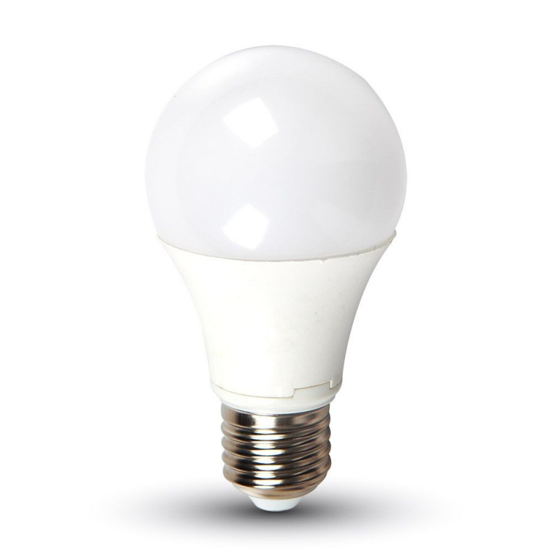 LED Крушка - 9W E27 A60 DC 24V Термо Пластик Бяла Светлина