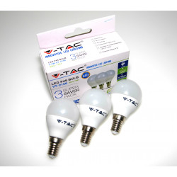 LED Крушка - 5.5W E14 P45 Топло Бяла Светлина 3Бр/Сет - 7357