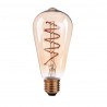 LED Bulb - 4W Spiral Filament E27 ST64 Amber Glass Warm White - 7327