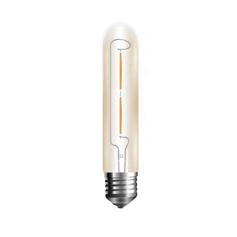 LED Крушка - 2W T30 E27 Filament Amber Покритие Топло Бяла Светлина - 7252