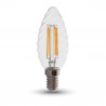 LED Крушка - 4W Filament E14 Кендъл Спирала Топло Бяла Светлина -