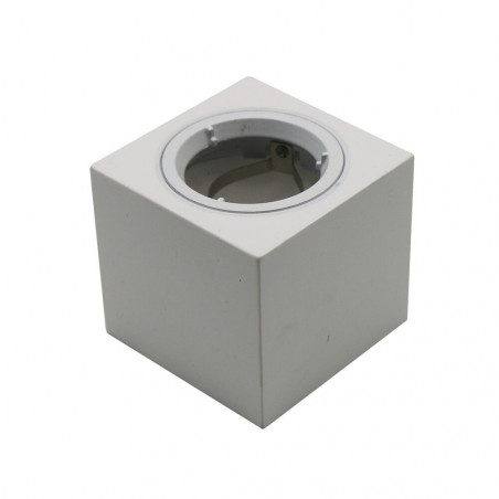 GU10 Fitting Square Gypsum With Aluminium Ring White - 3666