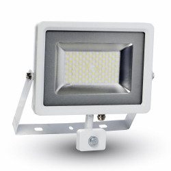 50W LED Прожектор Сензор SMD Бяло Тяло Бяла Светлина - 5754