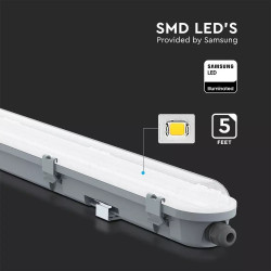 LED Влагозащитено Тяло M-Серия 1500мм 48W 4000K Mат 120 lm/W