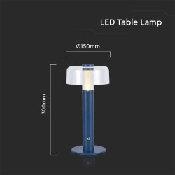 LED Настолна Лампа 1800mAh Батерия 150 x 300 3 в 1 Лилаво Тяло