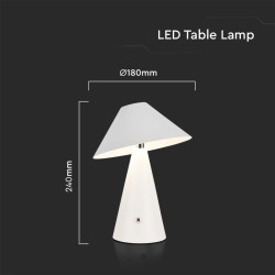 LED Настолна Лампа 1800mAh Батерия 180 x 240 3 в 1 Бяло Тяло