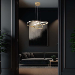 20W LED Висяща Декоративна Лампа Ф500 Златно Тяло 3000K