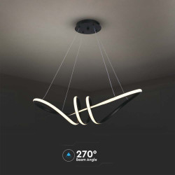 24W LED Висяща Декоративна Лампа 720*300 Черно Тяло 3000K