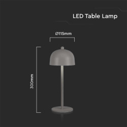 LED Настолна Лампа 1800mAh Батерия 115x300 3 в 1 Сиво Тяло