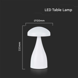 LED Настолна Лампа 800mAh Батерия 120x220 3 в 1 Бяло Тяло