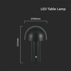 LED Настолна Лампа 1800mAh Батерия 150x250 3 в 1 Черно Тяло