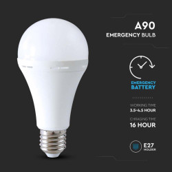 LED Крушка 12W E27 A80 Пластик Аварийна 4000К