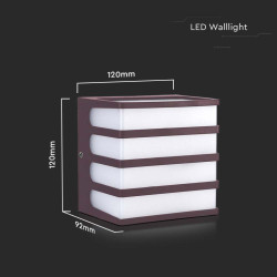 8W LED Стенен Аплик 3000К Кафяв