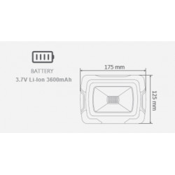 10W LED Прожектор SAMSUNG Чип Презаредим USB + SOS Функция IP44 6400K