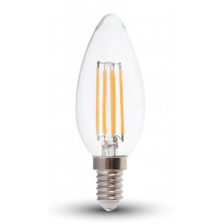 LED Крушка - 4W Filament E14 Кендъл Топло Бяла Светлина Димируема - 4365