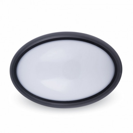 12W LED Full Oval Ceiling Lamp Black Body IP66 White - 1269