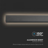 23W LED Линейна Стенна Лампа 1410x60x50мм 3000K Черно IP54