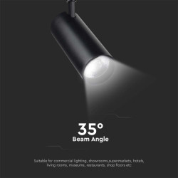 40W LED COB Релсов Осветител 3 в 1 Черно Тяло