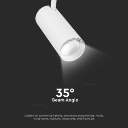 40W LED COB Релсов Осветител 3 в 1 Бяло Тяло