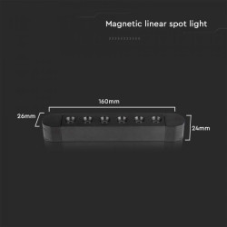5W LED Магнитен Линеен Спот 6400K Черно Тяло
