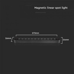 12W LED Магнитен Линеен Спот 3000K Черно Тяло
