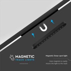 12W LED Магнитен Линеен Спот 6400K Черно Тяло