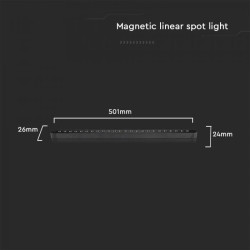 22W LED Магнитен Линеен Спот 3000K Черно Тяло