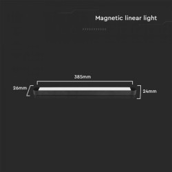 18W LED Магнитен Линеен Осветител 6400K Черно Тяло