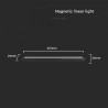 22W LED Магнитен Линеен Осветител 3000K Черно Тяло