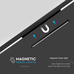 22W LED Магнитен Линеен Осветител 4000K Черно Тяло