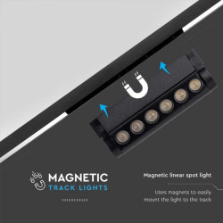 5W LED Магнитен Линеен Спот Регулируем 6400K Черно Тяло