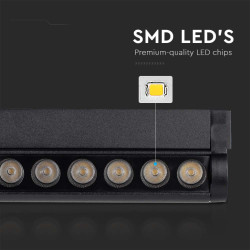 12W LED Магнитен Линеен Спот Регулируем 6400K Черно Тяло