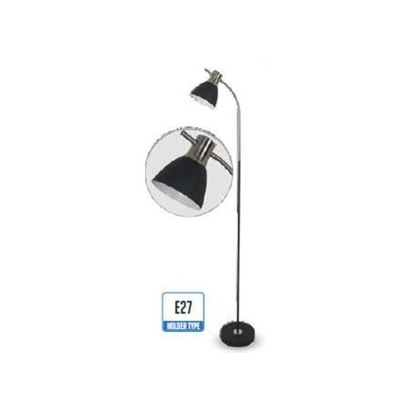 WALL LAMP 60W E27 SAND BLACK + SATIN NICKEL - 3703