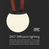 10W LED Магнитен Осветител Въже 120`D 3000K Пясъчно Черно Тяло 3 Години Гаранция