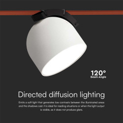 12W LED Магнитен Осветител Въже 120`D 3000K Пясъчно Бяло Тяло 3 Години Гаранция