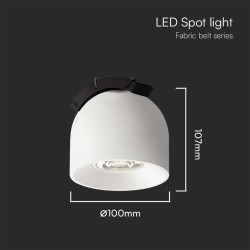 12W LED Магнитен Осветител Въже 38`D 3000K Пясъчно Бяло Тяло 3 Години Гаранция
