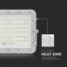 15W LED Соларен Прожектор 6400K Сменяема Батерия Бяло Тяло