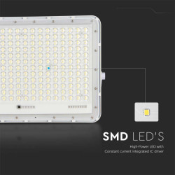 30W LED Соларен Прожектор 4000K Сменяема Батерия Бяло Тяло