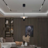 9W LED Висяща Лампа (30*300*1370MM) Бяло + Черно Тяло 3000K Регулируема
